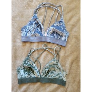 Victoria Secrets Pink Velvet Triangle Bralette Size ( Large)